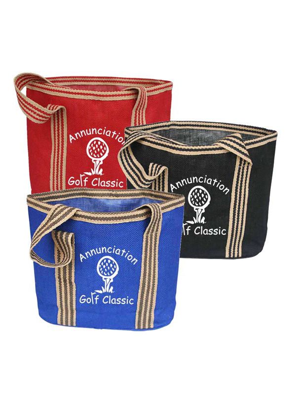 Custom printed Bulk Jute Burlap Shopping Tote Bags CarryGreen