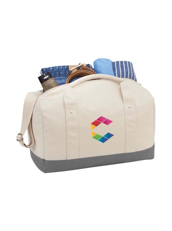 Custom Printed Belair Cotton Canvas Duffle Bag Carry Green
