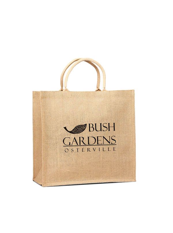 Natural Jute Burlap Large Tote Bag with Webbed Handles - Everyday Shopper bag