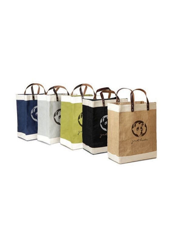Jute tote bag best sale with leather handles
