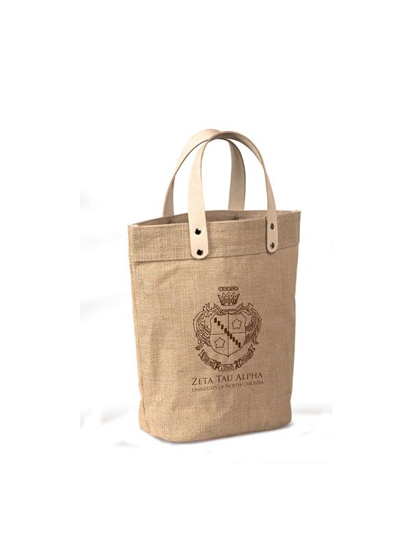 Leather Handle Tote Bag