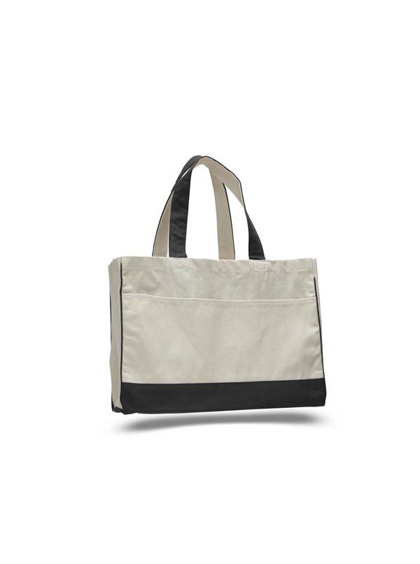 Custom Promotional Cotton Canvas Heavy Tote Bag with front Pocket