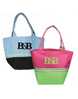 Two Tone Denier Shopping Tote Bag