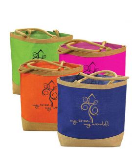 Eco-Friendly Two Tone Jute Shopping Tote Bag