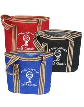 Eco-Friendly Laminated Jute / Burlap Shopping Tote with Contrast Handles