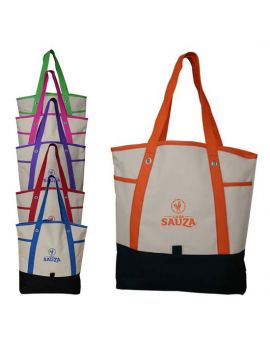 Denier Tote Bag with Angled Straps and Grommet