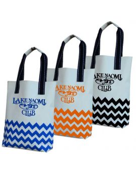 Chevron Print Denier Shopping Tote Bag