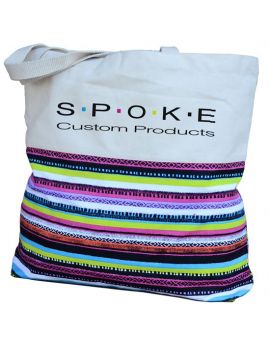 Cotton CanvasTote Bag with Multicolored Pattern
