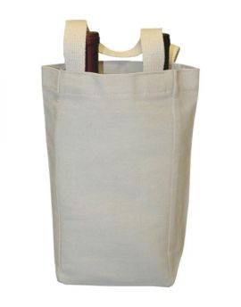 Cotton Canvas 2 Bottle Wine Bag