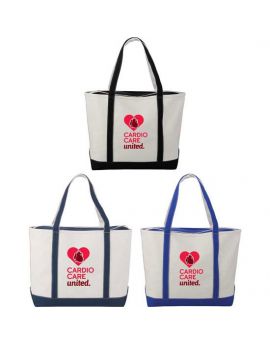 Premium 24oz Cotton Canvas Zippered Boat Tote