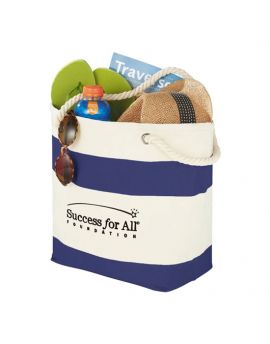12 oz. Cotton Capri Stripes Shopper Tote