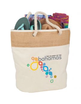 12 oz. Cotton Canvas and Jute Rope Tote