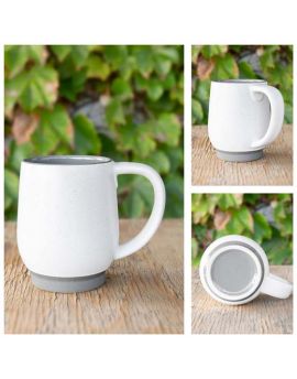 12 oz Stackable Ceramic Mug with Matte Colored Exterior