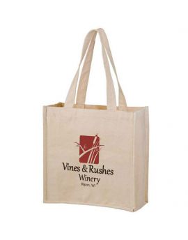 Heavyweight Cotton Tote Bag with 2 Bottle Holders