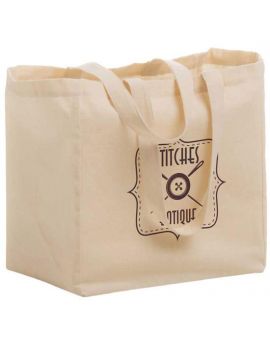 Medium Size Cotton 6oz  Canvas Grocery Bag |12x8x13|