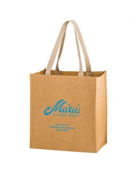 Washable Kraft Paper Grocery Tote Bag with Web Handle - TSUNAMI