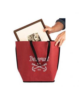 LIGHTNING - Washable Kraft Paper Oversize Tote Bag with Contoured Bottom Corners 