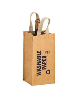 TORNADO - Washable Kraft Paper Wine Tote Bag - 1 Bottle