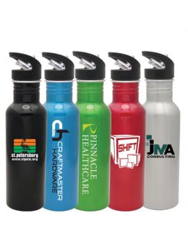 27 oz. Aluminum BPA Free Water Bottle with Retractable Sipper Straw