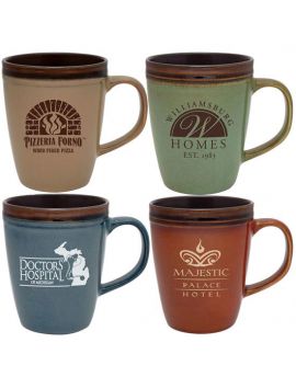 14 oz. Rustic Design Ceramic Mug