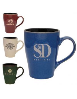 16 oz.Two Tone Ceramic Mug in Earth-Tone Colors