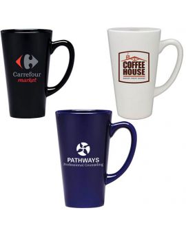 16 Oz. Colored Tall Classic Style Ceramic Mug