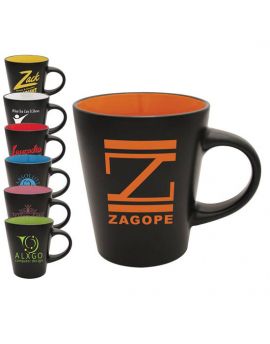 12 oz. Satin Black Cafe Style Ceramic Mug