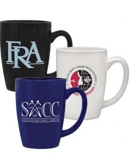 16 Oz. Colored Ceramic Mug With Stylish Handle
