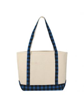 Buffalo Plaid 18 oz. Cotton Boat Tote