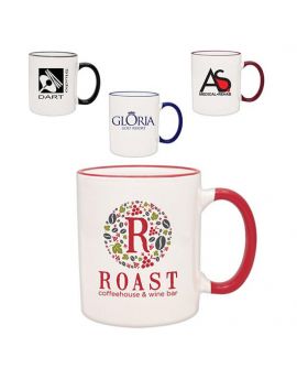 11 oz. Two-Toned Ceramic Mug with C-Handle