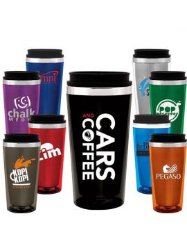 16 oz. Insulated Stainless Steel and Transparent Acrylic Travel Mug