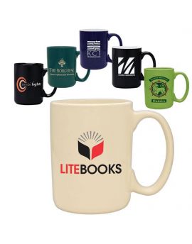 15 Oz. Large Ceramic Mug With C-Shaped Handle