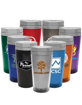 16 oz. Travel Mug with Insulated Stainless Steel and Transparent Acrylic