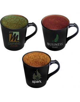14 oz. Ceramic Mug with coloful inner reactive Glaze