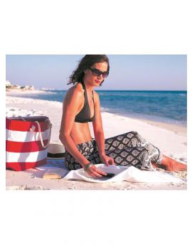 Kangaroo Hidden Pocket Beach Towel 32 in x 6 in White