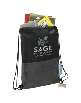 Ash Zippered Recycled Drawstring Bag