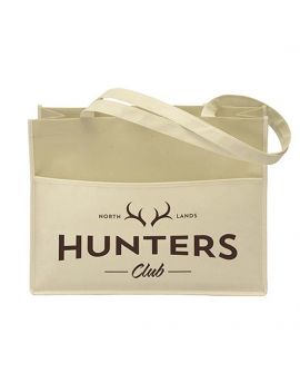 Non Woven Large Tote Bag in Natural with Front Pocket