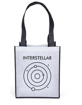 Non Woven White bag with Black Side Panels Totes