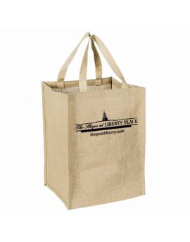 Natural  Color Large Jute Burlap Grocery Shopping Tote Bag