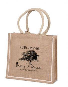 Jute Burlap Trendy Tote Bag Wedding Welcome Party Favors