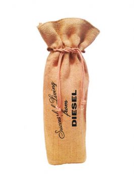 Unlaminated Jute burlap one bottle wine bags drawstring closure