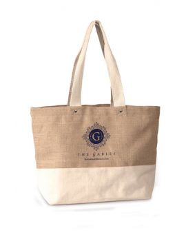 10 oz. Cotton and Jute Combination Shopping Tote bag