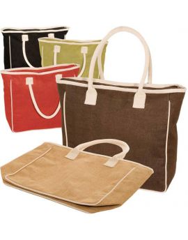 Eco-Friendly Jute Burlap Bag with Zippered Closure