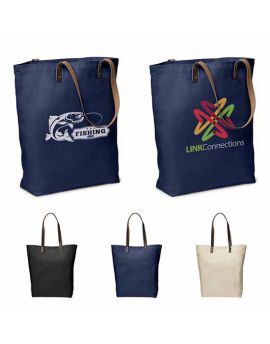 10 oz. Urban Cotton Tote with Leather Handles