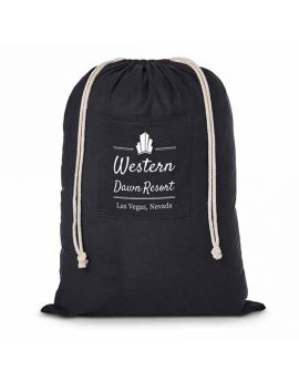 3.5 oz Cotton Drawstring Laundry Bag with Front Pocket