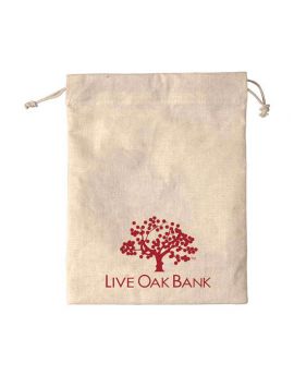 Eco-Friendly 6 oz Cotton Canvas Small Drawstring Bag