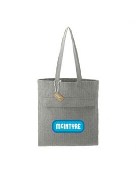 Recycled Cotton Herringbone Tote with Zip Pocket