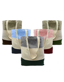 Cotton Canvas 12 oz. Tri Color Tote Bags