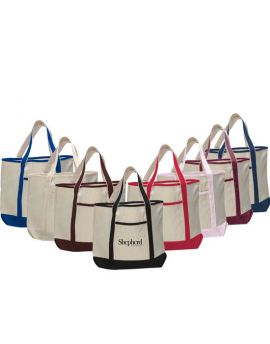 Two Tone Heavy 12oz. Cotton Canvas Large Boat Tote Bag