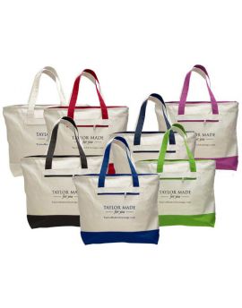 10 oz. Large Cotton Canvas Tote Bag w/ Zipper Closure and Zipper Front pocket